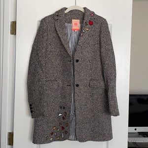 NWOT Vilagallo Herringbone Coat Size 38